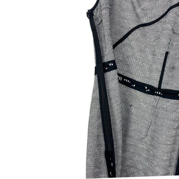 TRACY REESE Black White Wool Blend Sleeveless Cut Out Body Con Sheath Dress US M - Picture 6 of 8